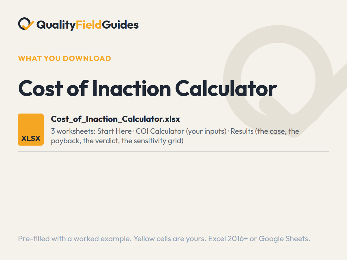 What you download with the Cost of Poor Quality Calculator