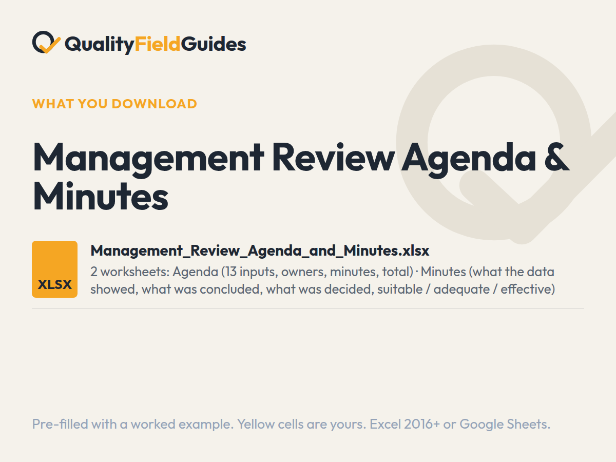 What you download with the Management Review Agenda & Minutes