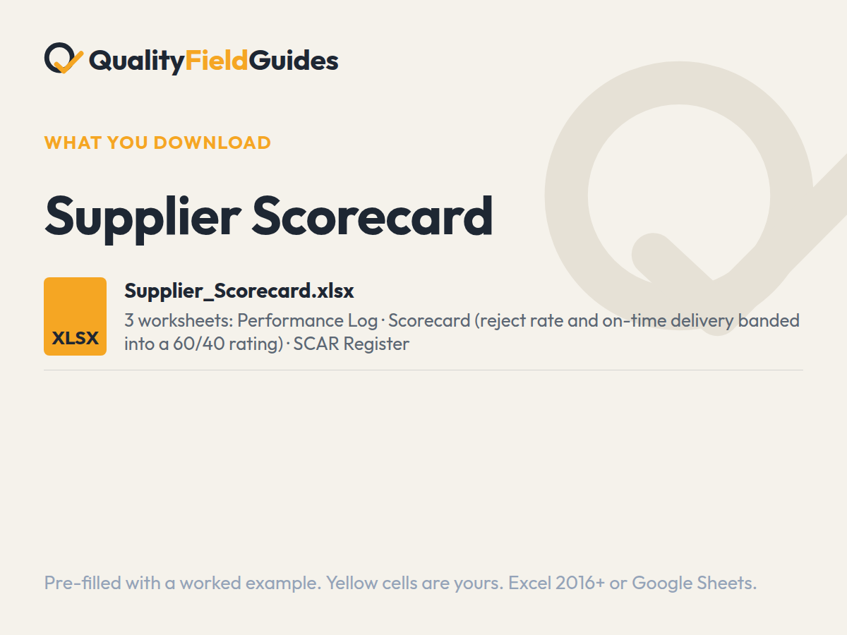 What you download with the Supplier Scorecard