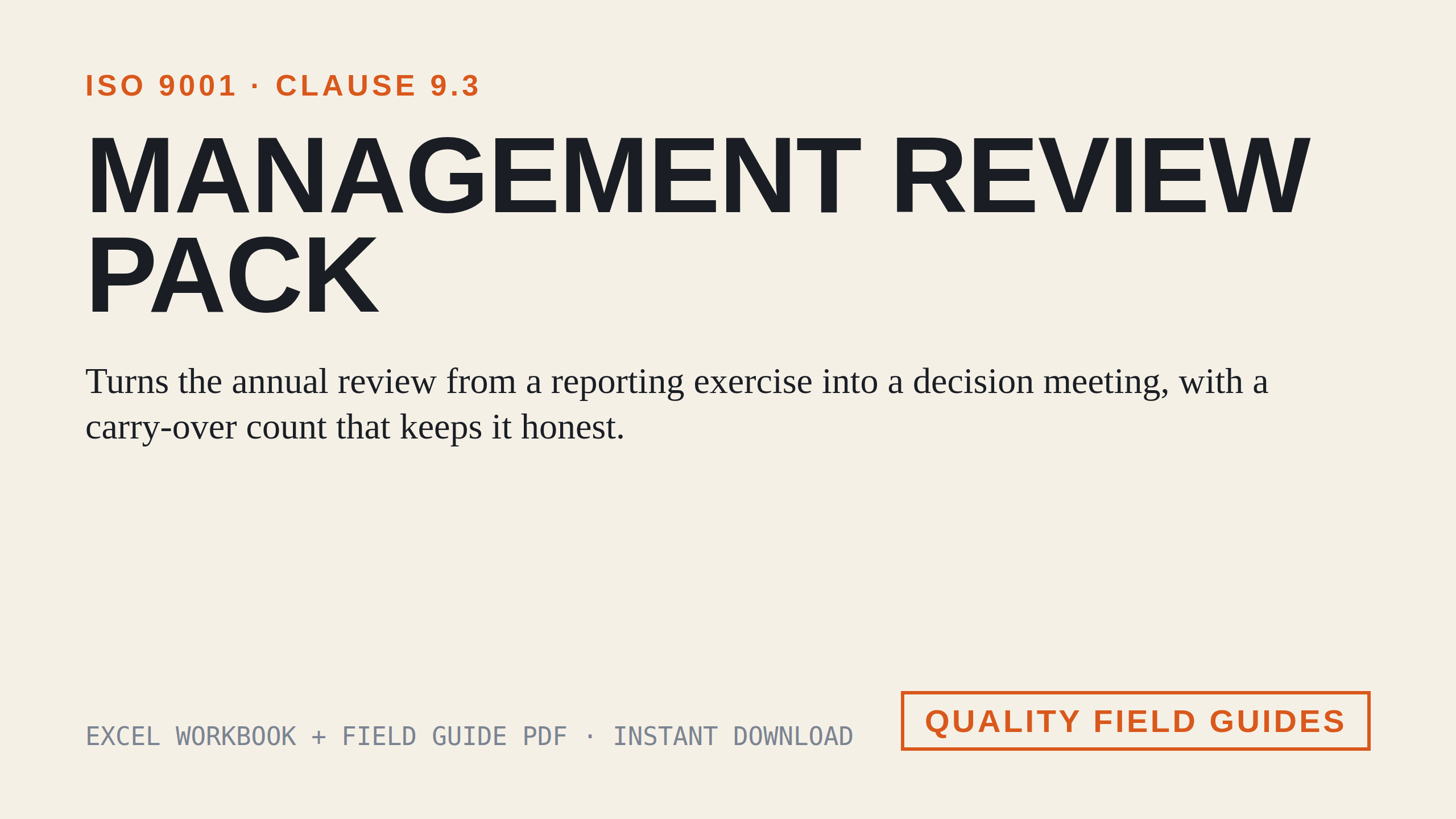 Management Review Pack cover