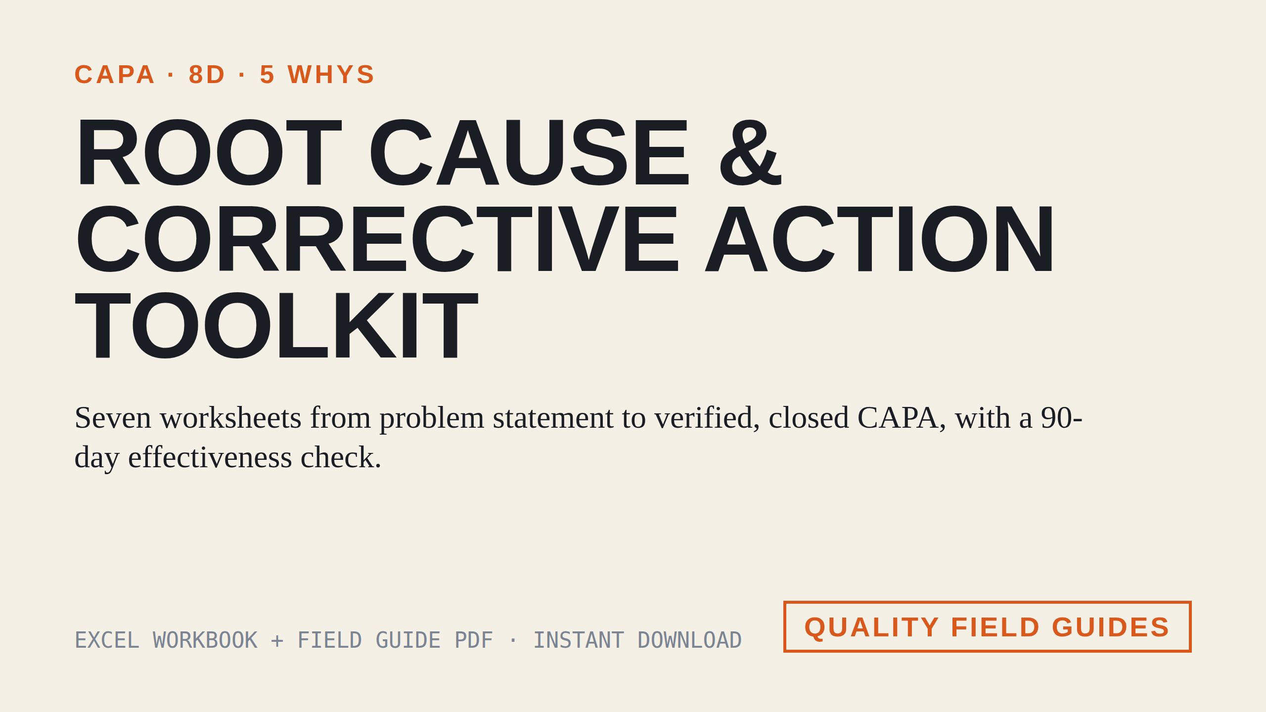 Root Cause & Corrective Action Toolkit cover
